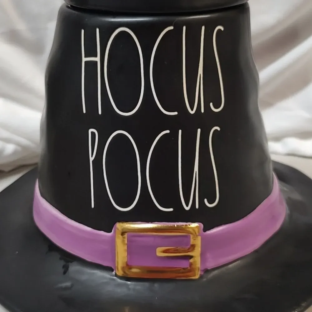 Rae Dunn HOCUS POCUS Black Witch Hat Cookie Jar